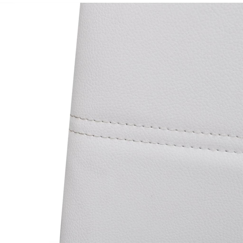 vidaXL Καρέκλες Τραπεζαρίας «Πρόβολος» 4 τεμ. Λευκές Συνθετικό Δέρμα