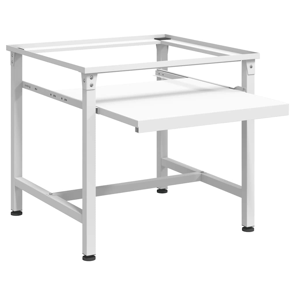 vidaXL Βάση Πλυντηρίου Ρούχων με Συρόμενο Ράφι Λευκή