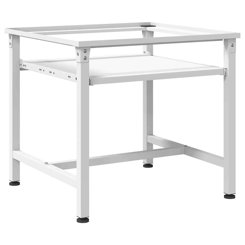 vidaXL Βάση Πλυντηρίου Ρούχων με Συρόμενο Ράφι Λευκή