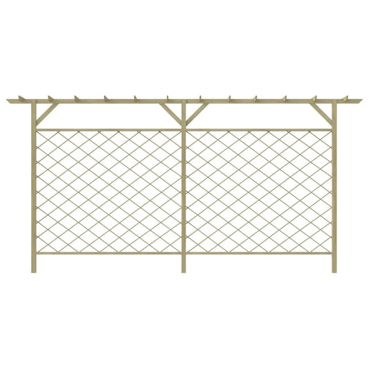 vidaXL Φράχτης Κήπου Καφασωτός με Κορυφή Πέργκολας Ξύλινος