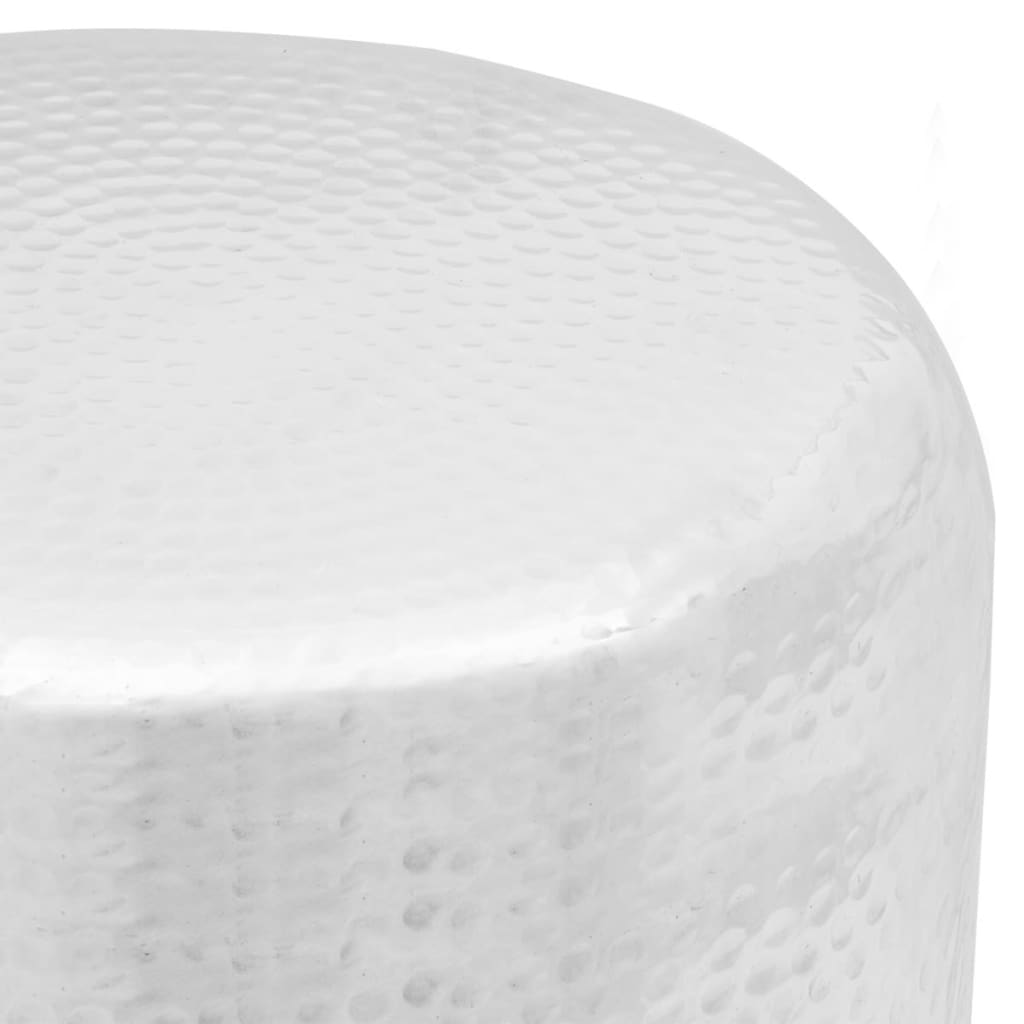 vidaXL Σκαμπό / Βοηθητικό Τραπέζι Hammered Ασημί από Αλουμίνιο