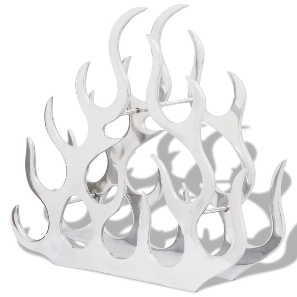 vidaXL Ραφιέρα/Σταντ Κρασιών για 11 Μπουκάλια Ασημί από Αλουμίνιο