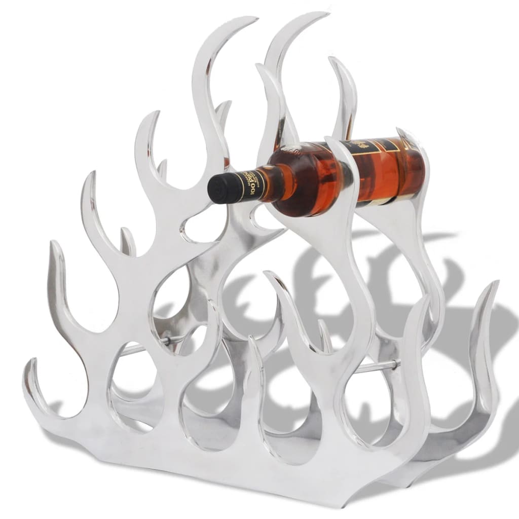 vidaXL Ραφιέρα/Σταντ Κρασιών για 11 Μπουκάλια Ασημί από Αλουμίνιο