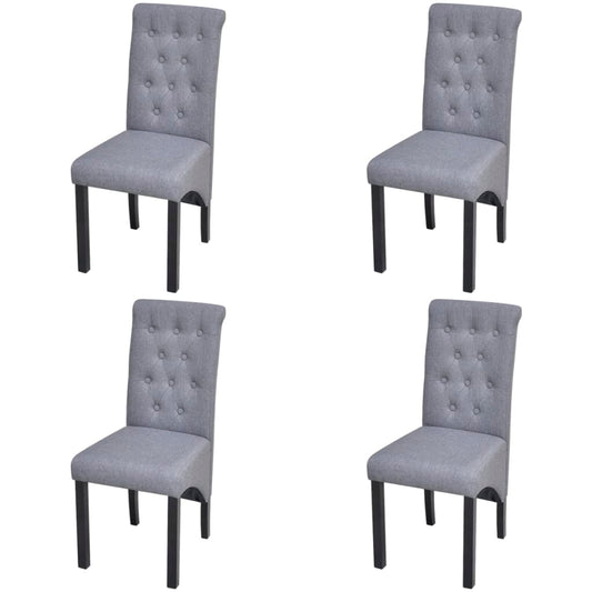 vidaXL Καρέκλες Τραπεζαρίας 4 τεμ. Ανοιχτό Γκρι Υφασμάτινες