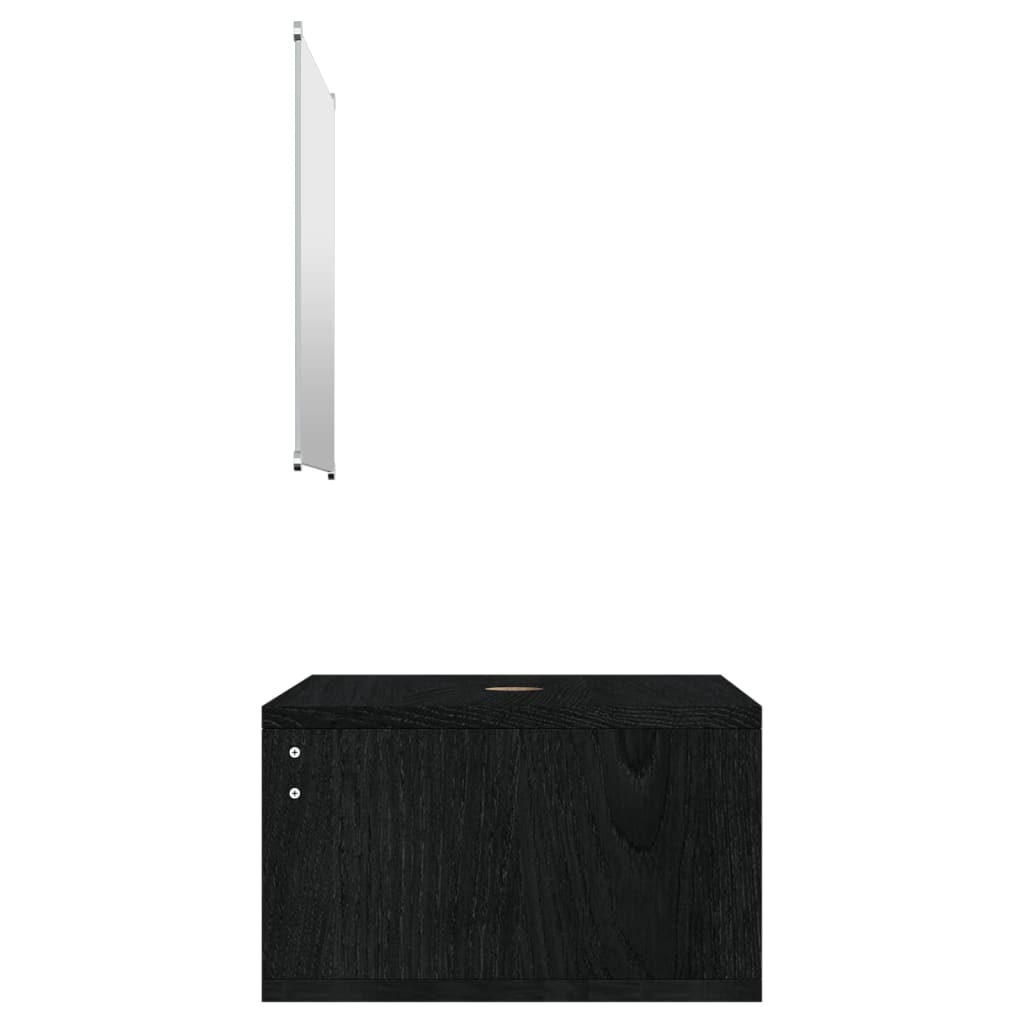 vidaXL Σετ Επίπλων Μπάνιου 2 Τεμαχίων Μαύρο από Επεξεργασμένο Ξύλο