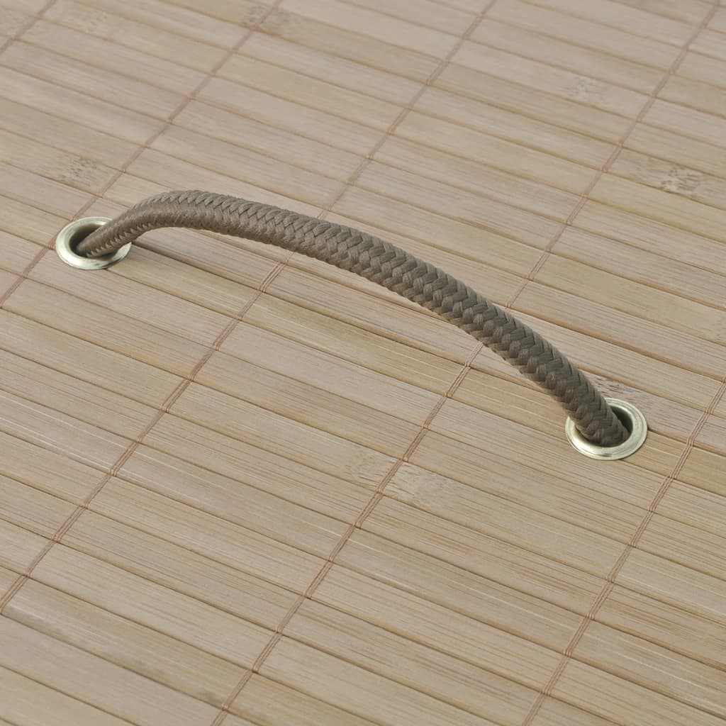 vidaXL Καλάθι πλυντηρίου από μπαμπού, στρογγυλό, φυσικό