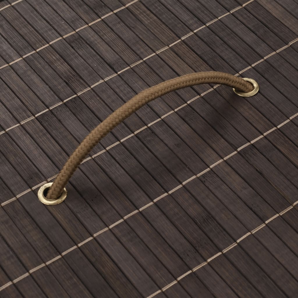 vidaXL Καλάθι Απλύτων Οβάλ Σκούρο Καφέ από Μπαμπού