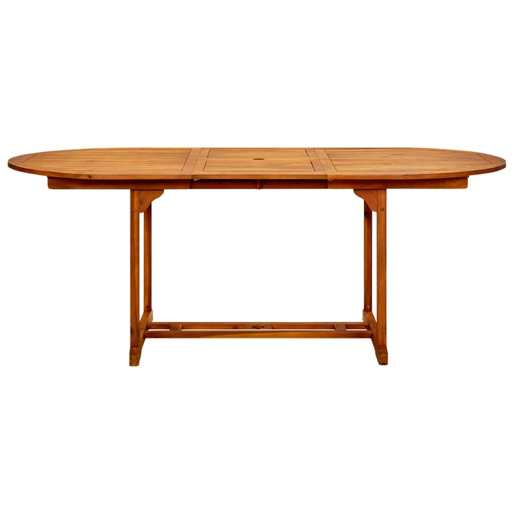 vidaXL Τραπέζι Κήπου (150-200) x 100 x 75 εκ. από Μασίφ Ξύλο Ακακίας