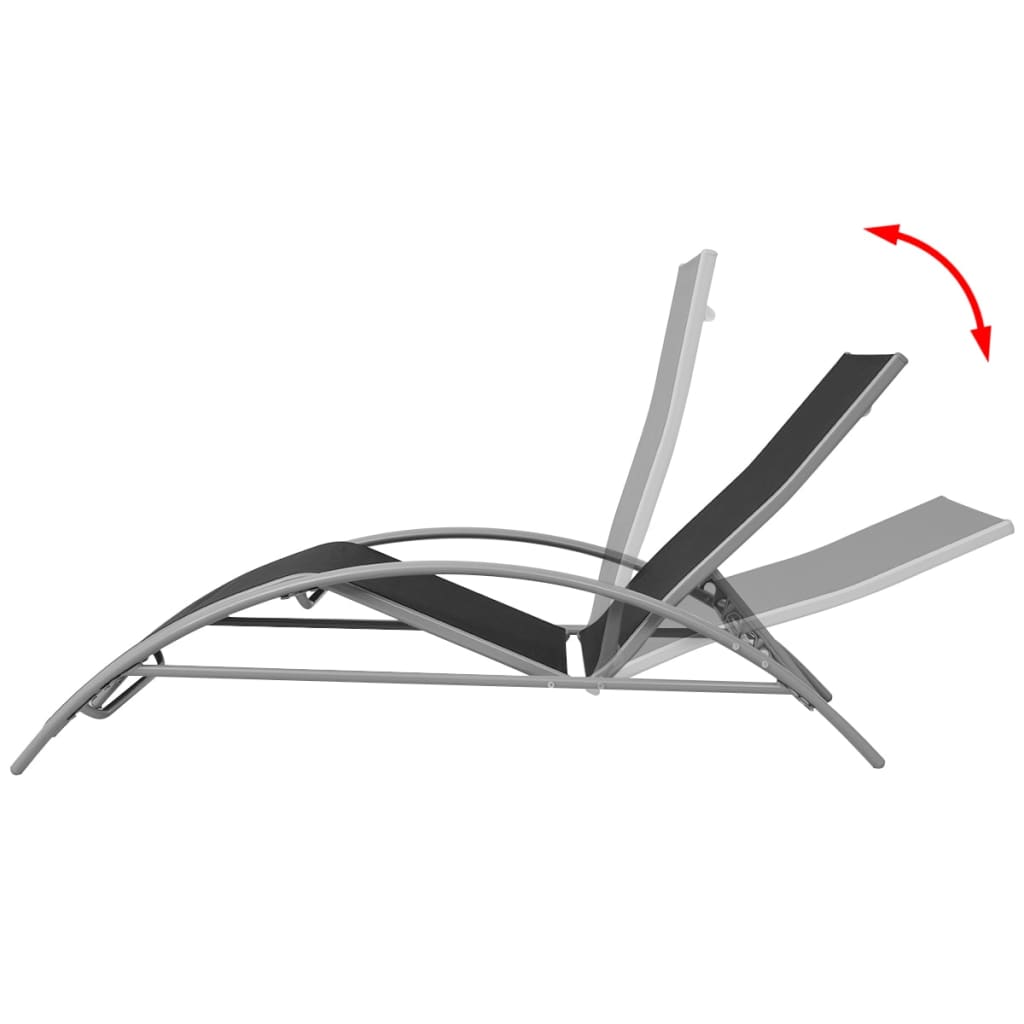 vidaXL Ξαπλώστρα Μαύρη από Αλουμίνιο