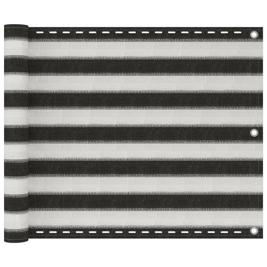 vidaXL Διαχωριστικό Βεράντας Ανθρακί και Λευκό 75 x 400 εκ. από HDPE