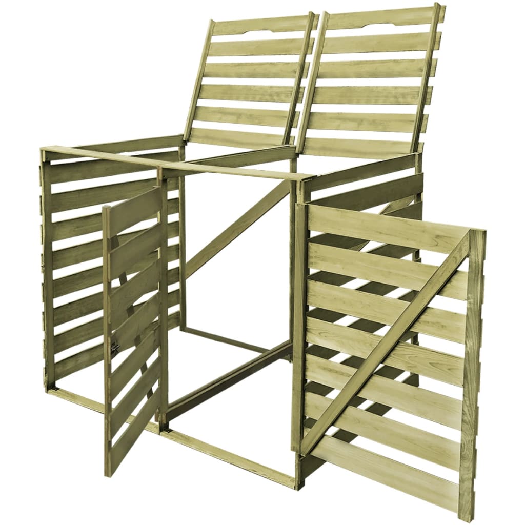 vidaXL Πλαίσιο Διπλό για Κάδους Απορριμμάτων 240 L Εμποτισμένο Ξύλο