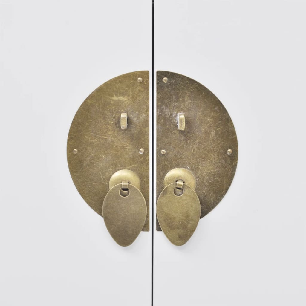 vidaXL Μπουφές Κινέζικου Στιλ Λευκός Μασίφ Ξύλινος