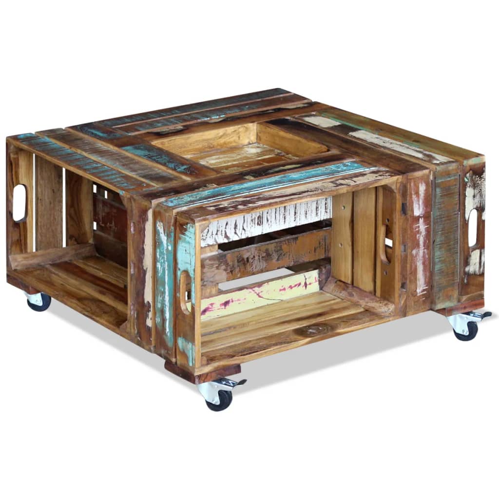 vidaXL Τραπεζάκι Σαλονιού 70 x 70 x 35 εκ. από Ανακυκλωμένο Ξύλο