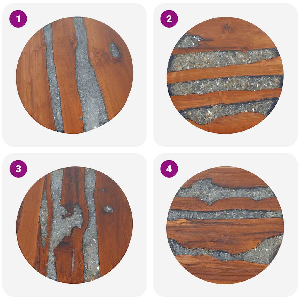 vidaXL Τραπεζάκι Σαλονιού 60 εκ. από Ξύλο Teak και Ρητίνη