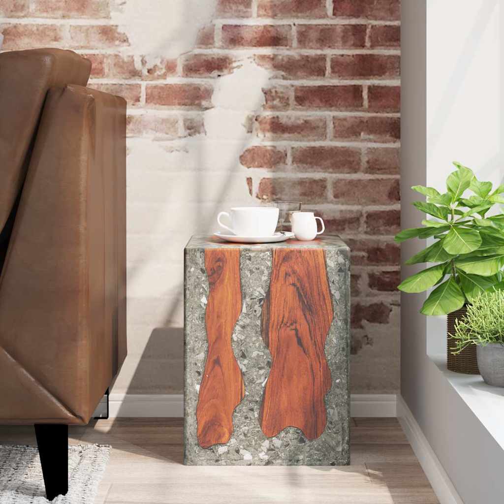 vidaXL Σκαμπό από Μασίφ Ξύλο Teak και Ρητίνη