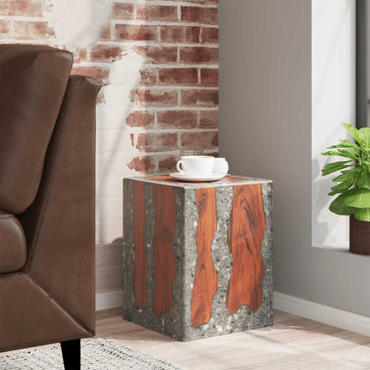 vidaXL Σκαμπό από Μασίφ Ξύλο Teak και Ρητίνη