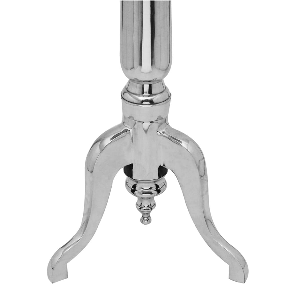 vidaXL Τραπέζι Βοηθητικό Στρογγυλό Ασημί από Αλουμίνιο