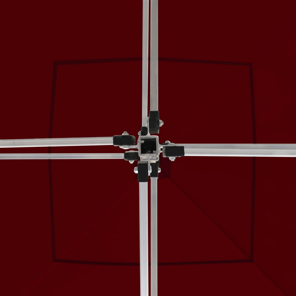 vidaXL Κιόσκι με Τοιχώματα Πτυσσόμενο Επαγγ. Μπορντό 3x3 μ. Αλουμινίου