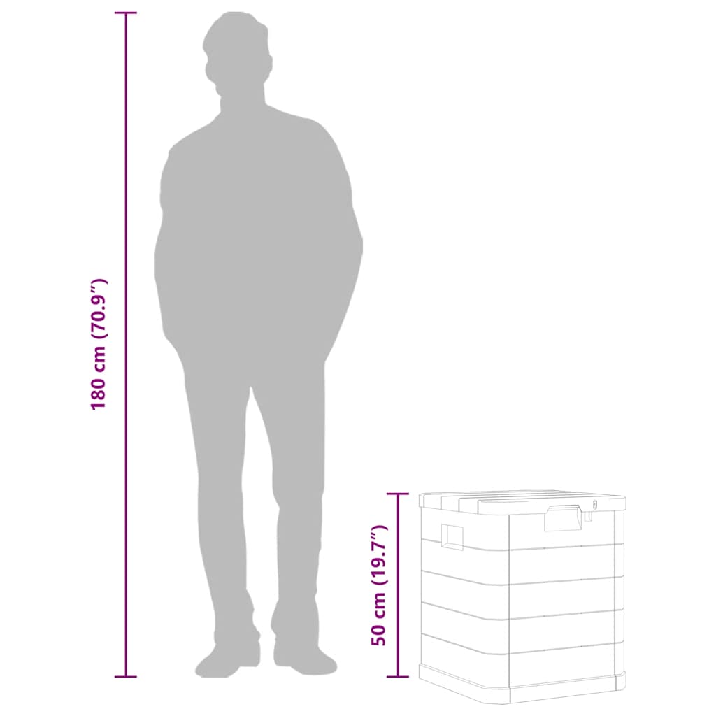 vidaXL Μπαούλο Αποθήκευσης Κήπου Ανοιχτό Γκρι 90 Λίτρα