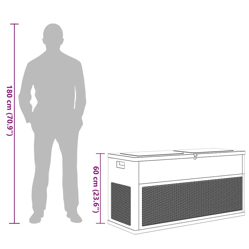 vidaXL Μπαούλο Αποθήκευσης Κήπου Ανθρακί 320 Λίτρα