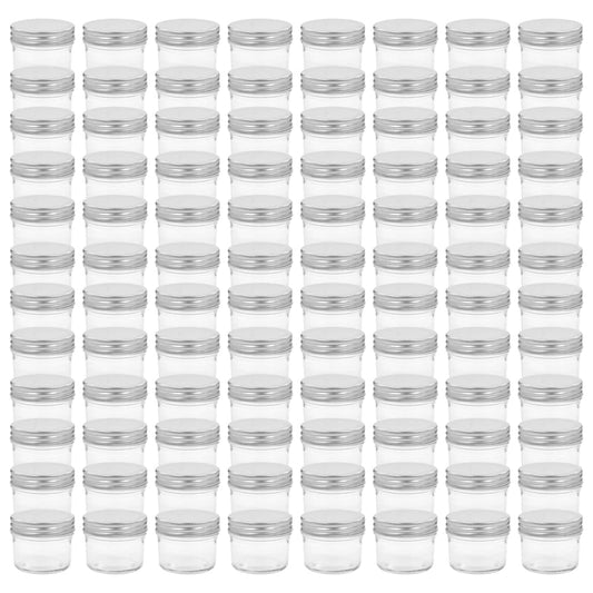 vidaXL Βάζα Μαρμελάδας 96 τεμ. 110 ml Γυάλινα με Ασημένια Καπάκια