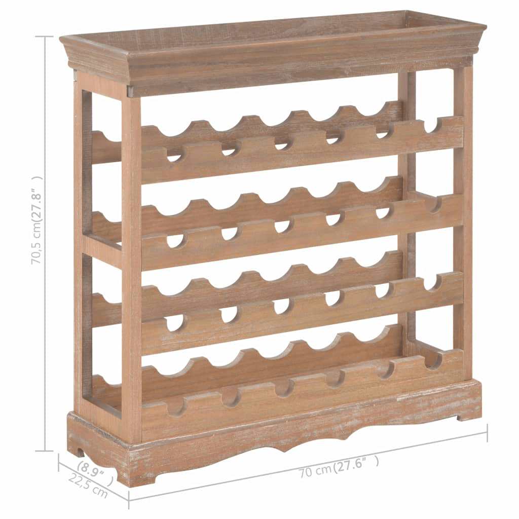 vidaXL Κάβα Κρασιών Καφέ 70 x 22,5 x 70,5 εκ. από MDF