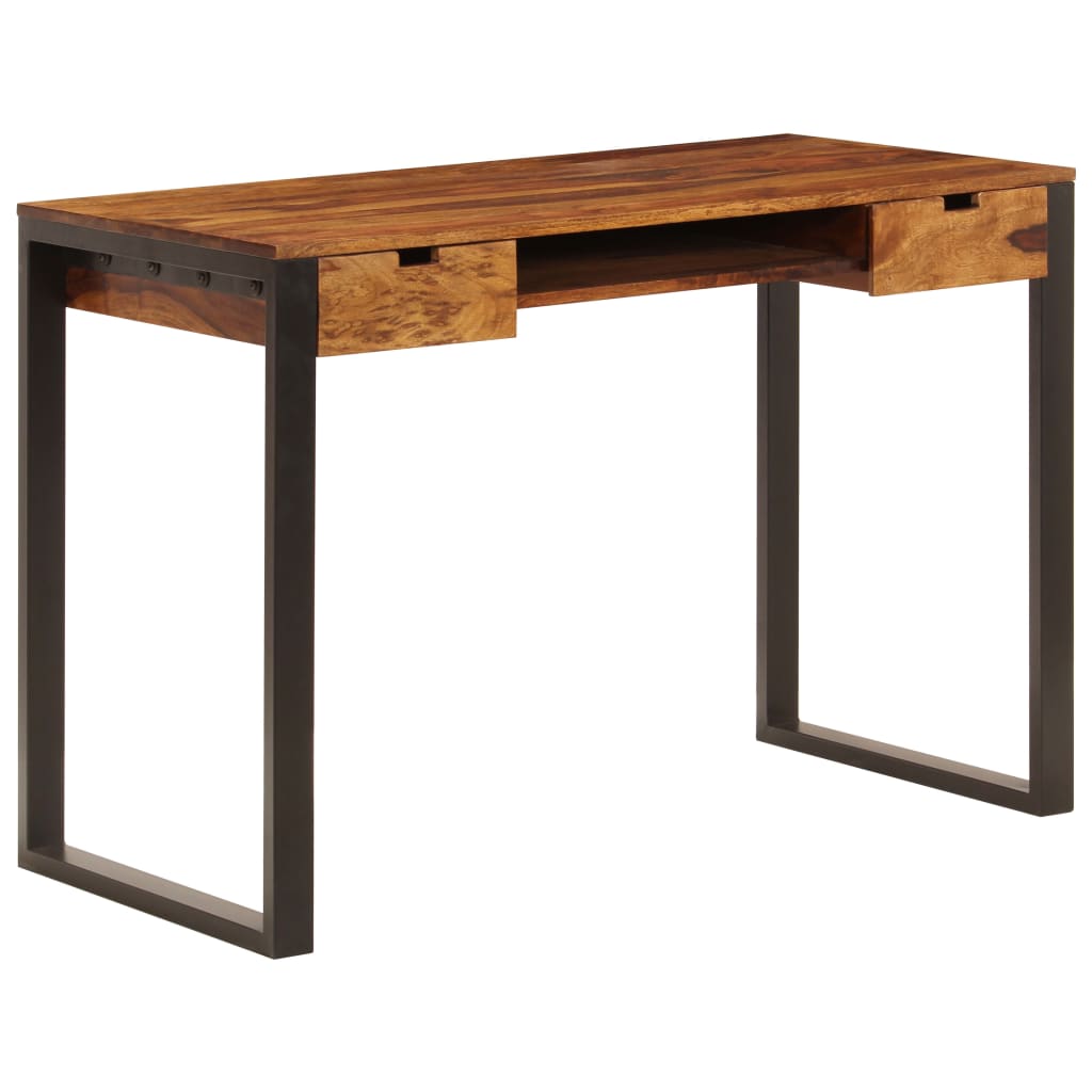 vidaXL Γραφείο 110 x 55 x 78 εκ. από Μασίφ Ξύλο Ακακίας και Ατσάλι