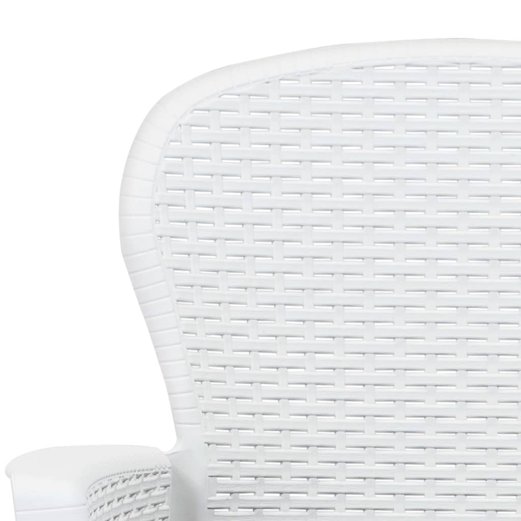 vidaXL Σετ Επίπλων Bistro 3 τεμ. Λευκό με Όψη Ρατάν Πλαστικό