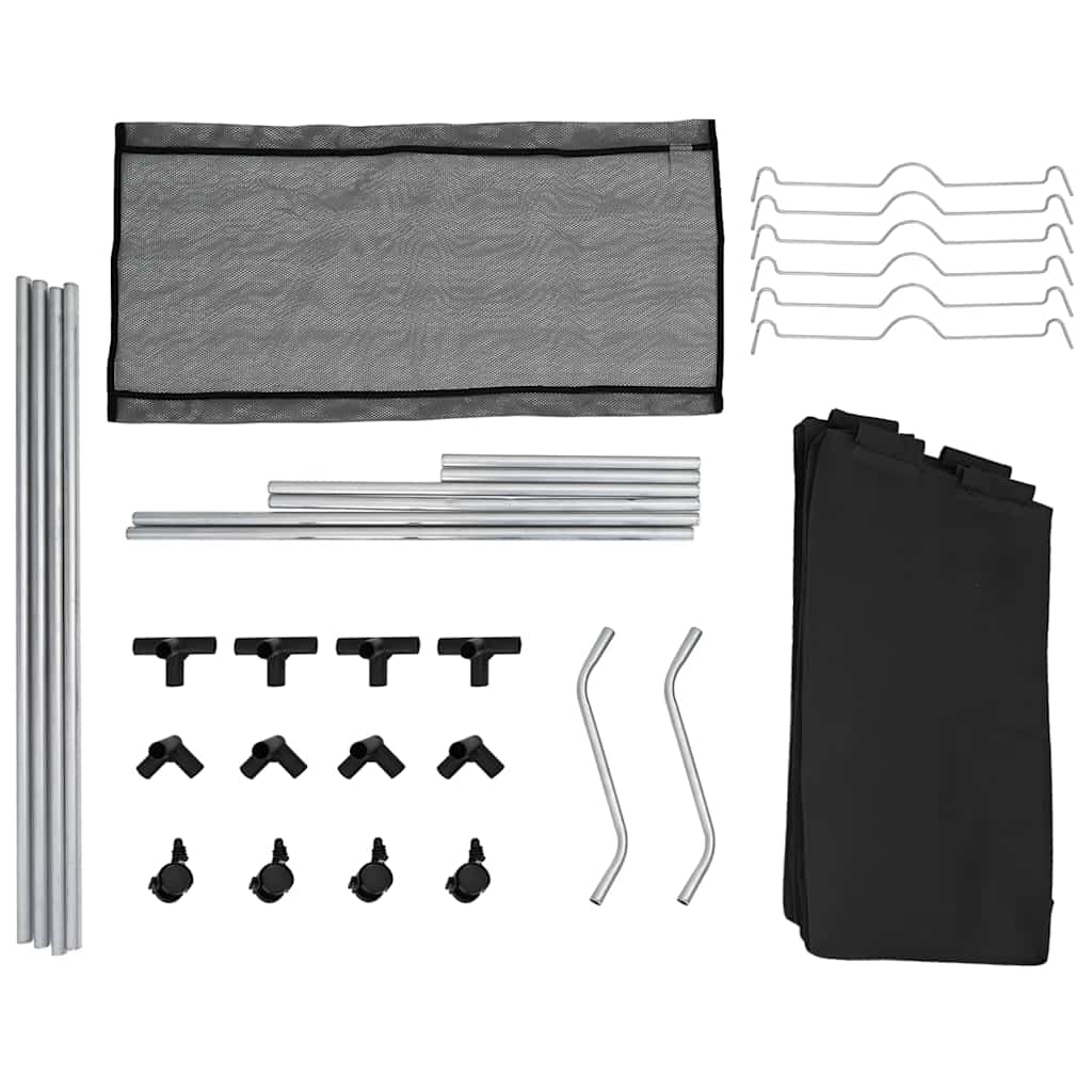 vidaXL Καλάθι Διαχωρισμού Απλύτων με 3 Σάκους Μαύρο από Ατσάλι