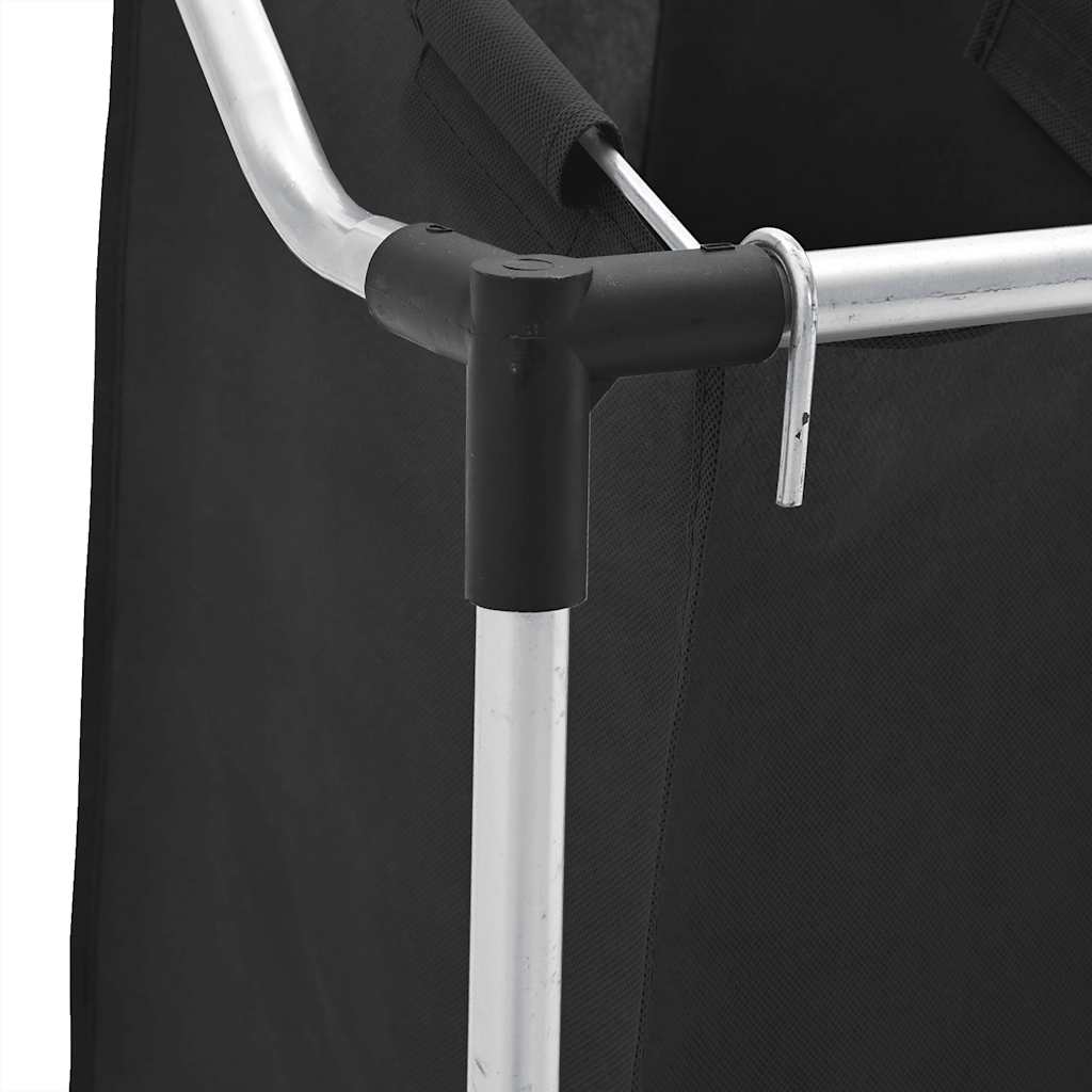 vidaXL Καλάθι Διαχωρισμού Απλύτων με 3 Σάκους Μαύρο από Ατσάλι