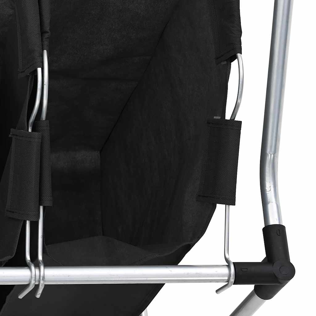 vidaXL Καλάθι Διαχωρισμού Απλύτων με 3 Σάκους Μαύρο από Ατσάλι