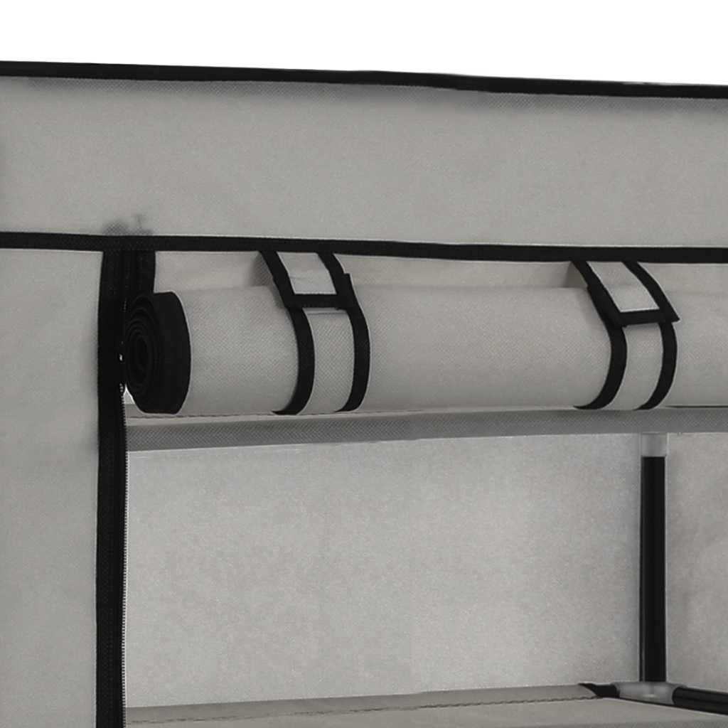 vidaXL Παπουτσοθήκη με Κάλυμμα Γκρι 58x28x106 εκ. Ύφασμα