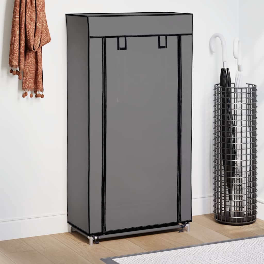 vidaXL Παπουτσοθήκη με Κάλυμμα Γκρι 58x28x106 εκ. Ύφασμα