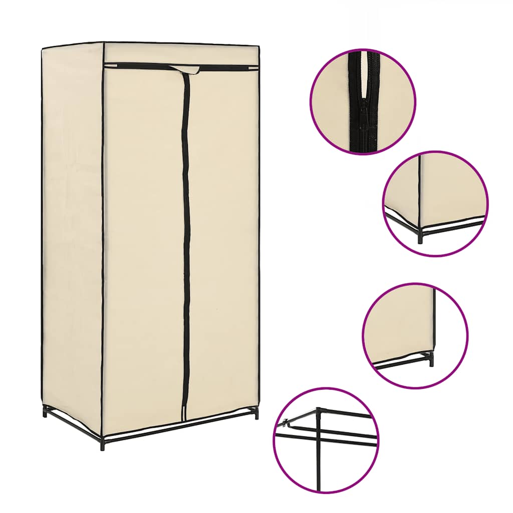 vidaXL Ντουλάπα Κρεμ 75x50x160 εκ.