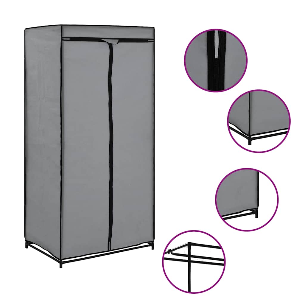vidaXL Ντουλάπα Γκρι 75x50x160 εκ.