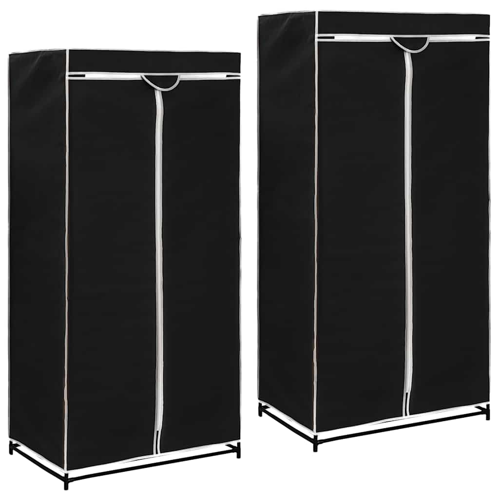 vidaXL Ντουλάπες 2 τεμ. Μαύρες 75x50x160 εκ.