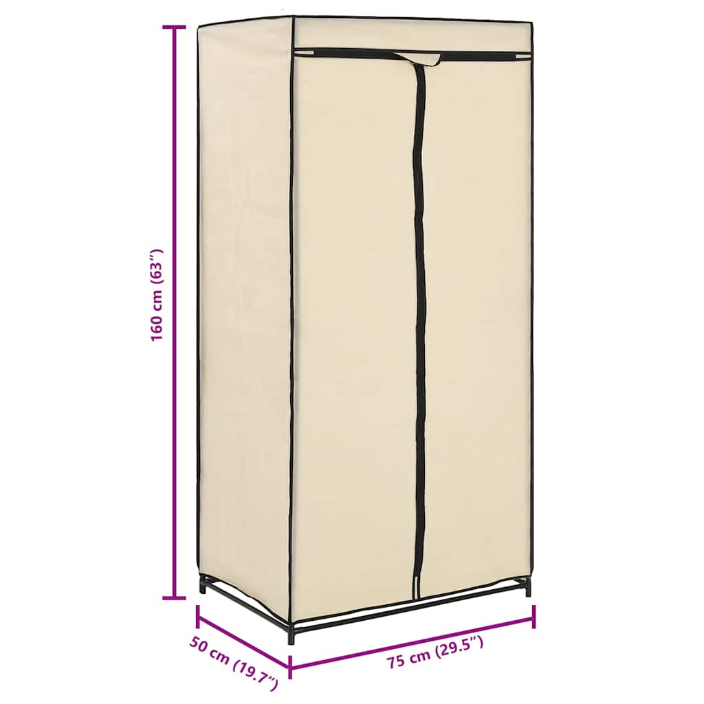 vidaXL Ντουλάπες 2 τεμ. Κρεμ 75x50x160 εκ.