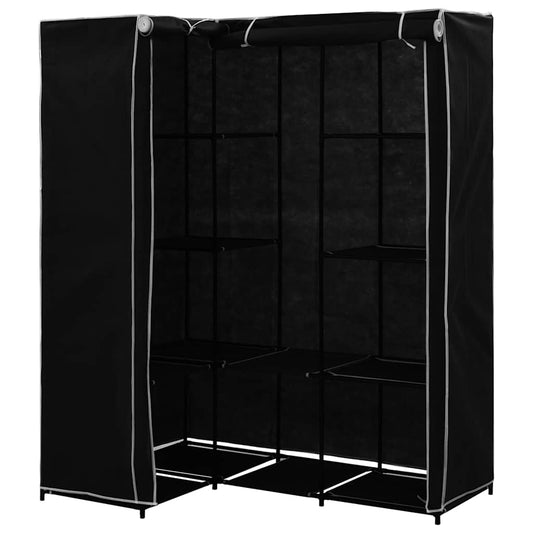 vidaXL Γωνιακή Ντουλάπα Μαύρη 130 x 87 x 169 εκ.