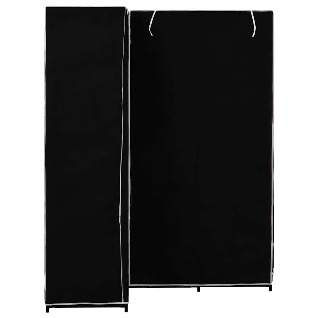 vidaXL Γωνιακή Ντουλάπα Μαύρη 130 x 87 x 169 εκ.