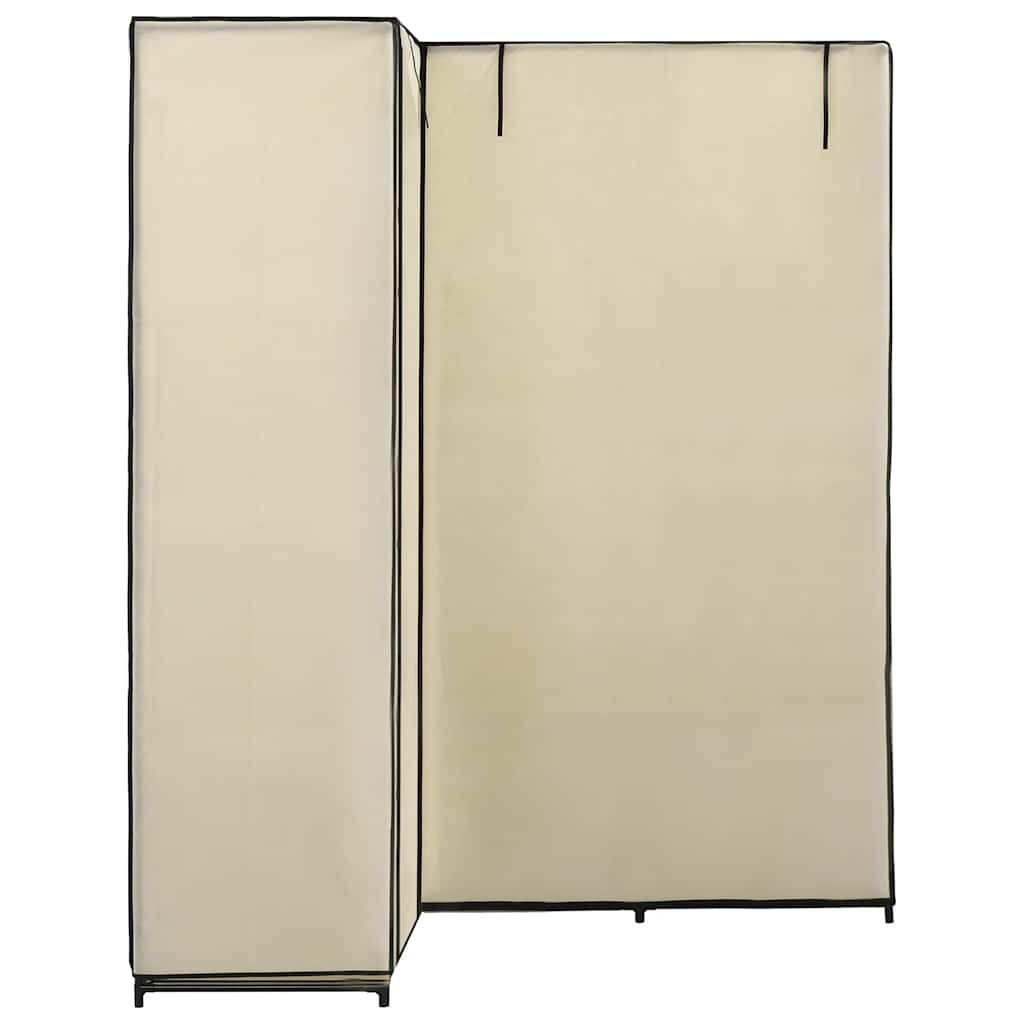 vidaXL Γωνιακή Ντουλάπα Κρεμ 130x87x169 εκ.