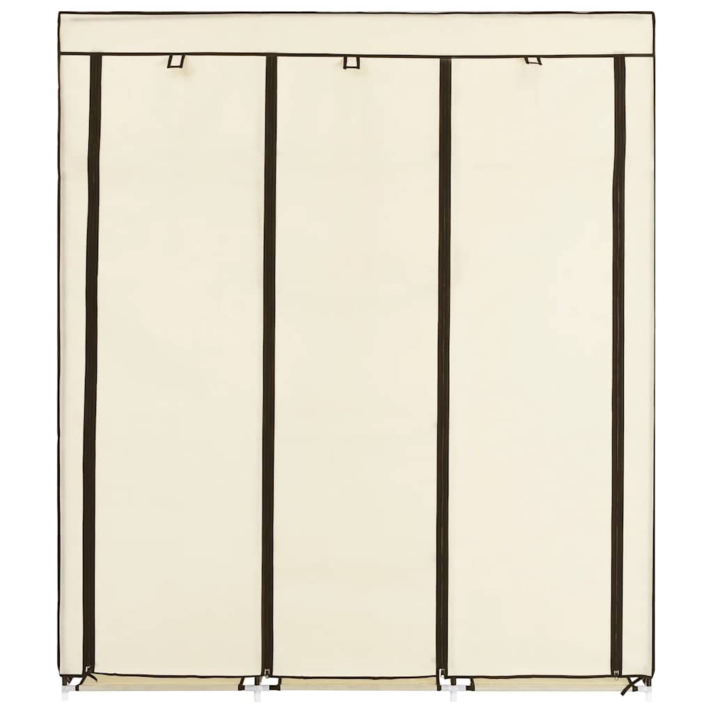 vidaXL Ντουλάπα με Χωρίσματα και Ράβδους, Μπεζ 150x45x175 εκ. από Ύφασμα