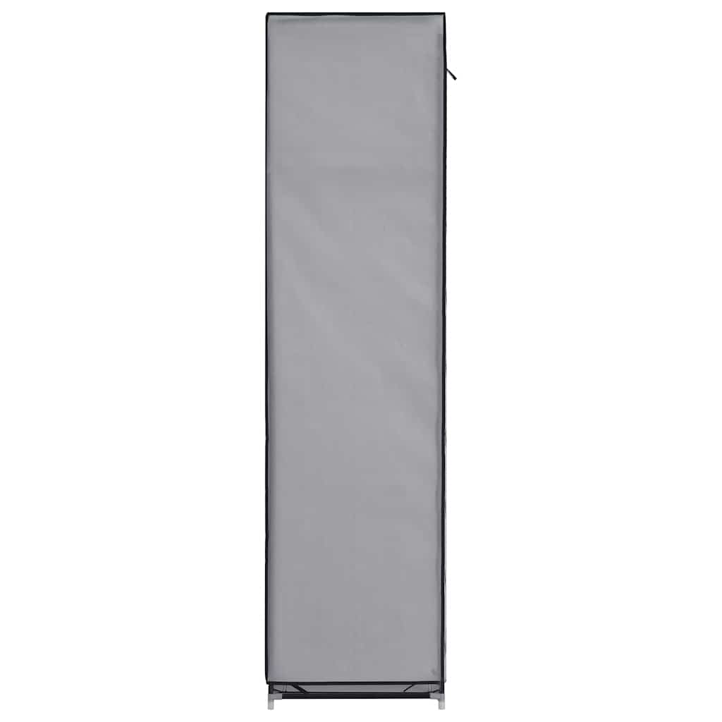 vidaXL Ντουλάπα με Χωρίσματα και Ράβδους Γκρι 150x45x175 εκ. Ύφασμα