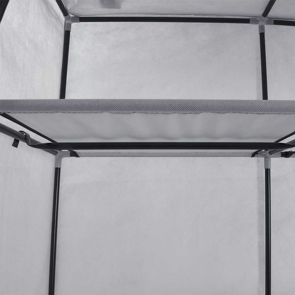 vidaXL Ντουλάπα με Χωρίσματα και Ράβδους Γκρι 150x45x175 εκ. Ύφασμα