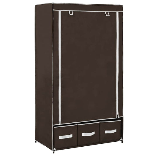 vidaXL Ντουλάπα Καφέ 87x49x159 εκ. Ύφασμα