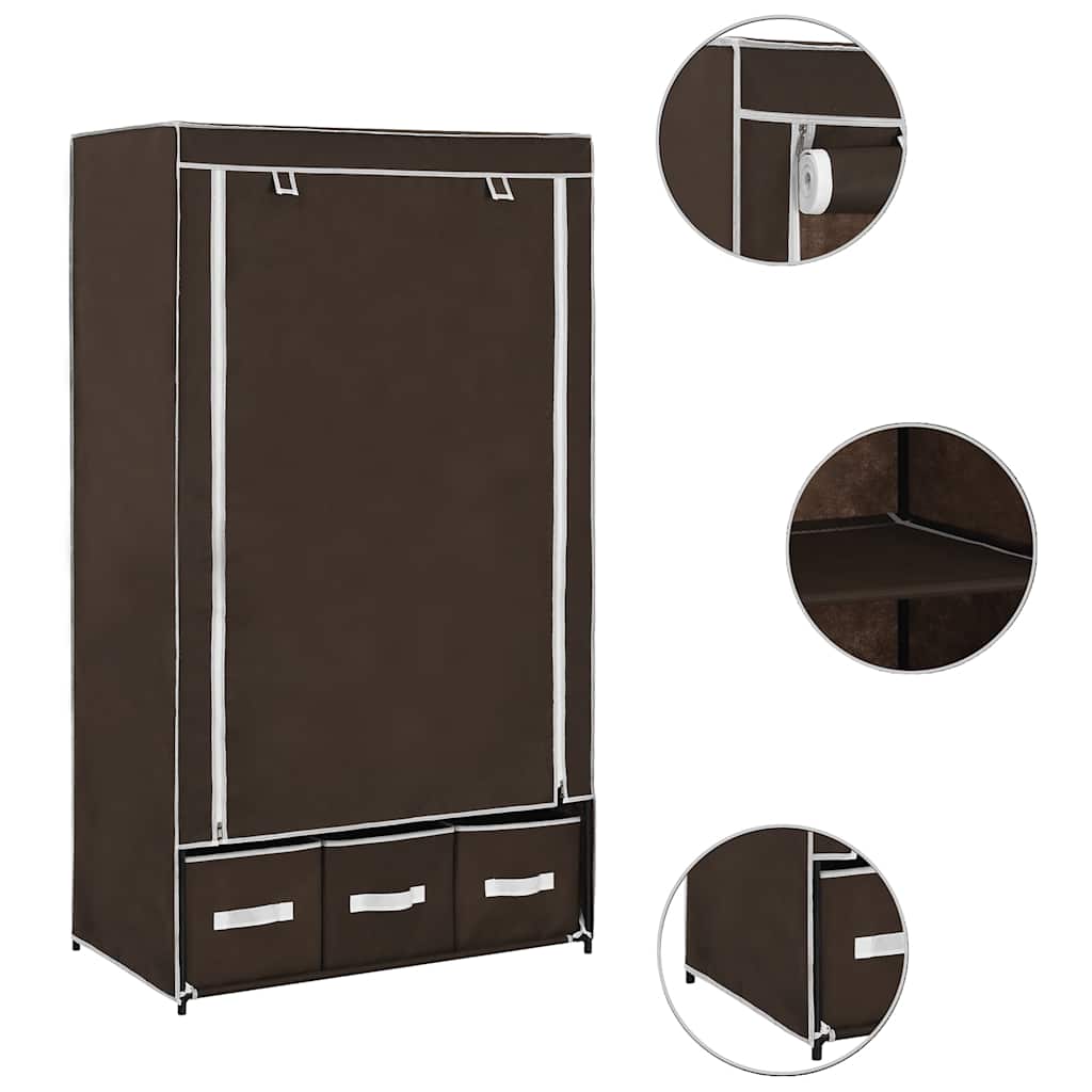 vidaXL Ντουλάπα Καφέ 87x49x159 εκ. Ύφασμα