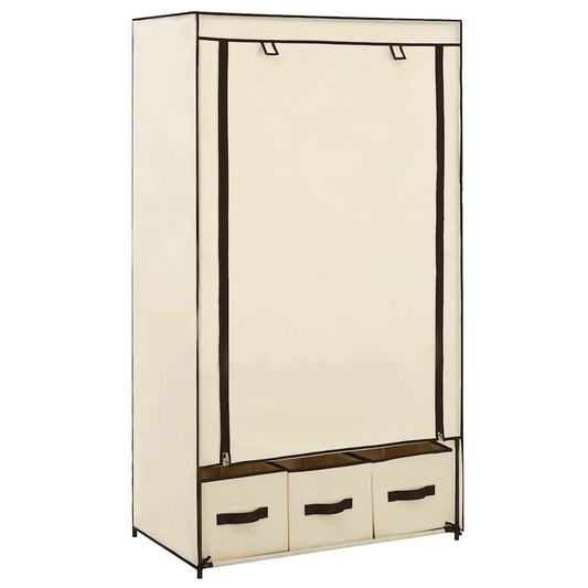 vidaXL Ντουλάπα Κρεμ 87x49x159 εκ. Ύφασμα