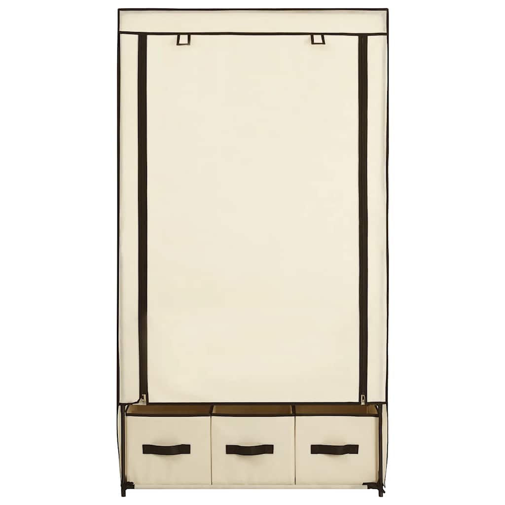 vidaXL Ντουλάπα Κρεμ 87x49x159 εκ. Ύφασμα