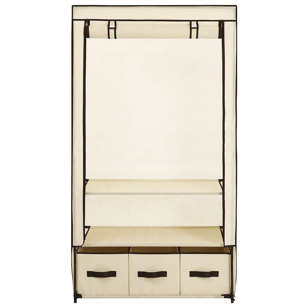 vidaXL Ντουλάπα Κρεμ 87x49x159 εκ. Ύφασμα