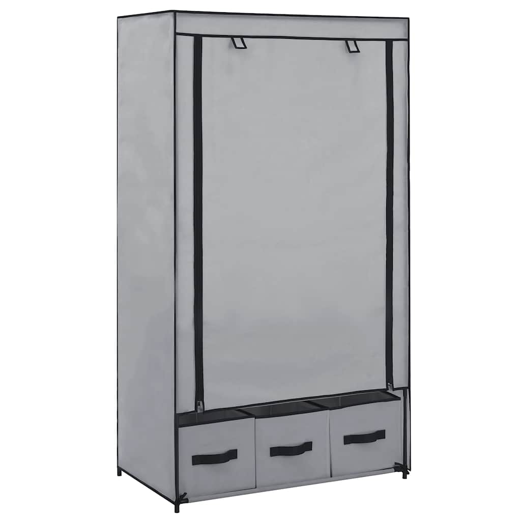 vidaXL Ντουλάπα Γκρι 87x49x159 εκ. Ύφασμα