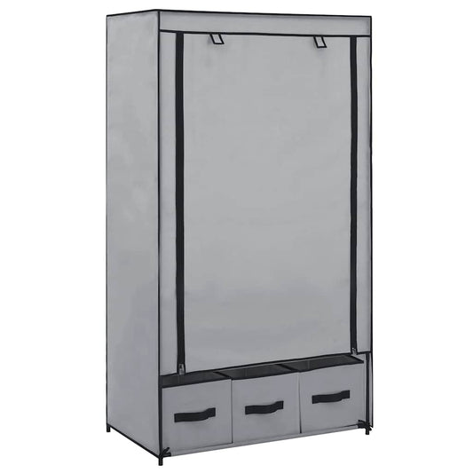 vidaXL Ντουλάπα Γκρι 87x49x159 εκ. Ύφασμα